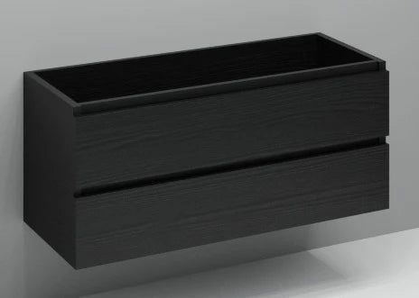 Procasa Kivu sous-meuble avec 2 tiroirs sans poignées 1200 x 475 x 520 mm - raven oak - découpe gauche
