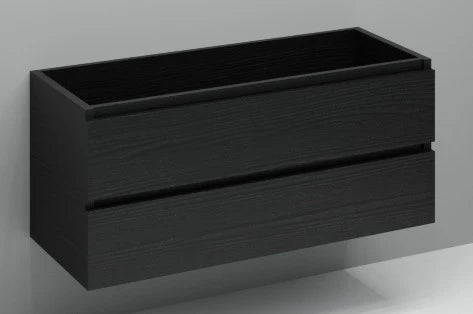 Procasa Kivu sous-meuble avec 2 tiroirs sans poignées 1200 x 475 x 520 mm - raven oak - découpe droite