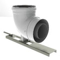 Burgerhout Twinflex coude de support 90° MF 80/125 mm (incl support mural)