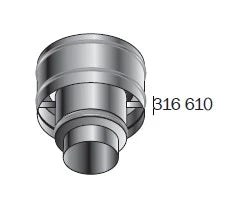 Roccheggiani DP25 inox double paroi chapeau de tirage 200 mm (200/250)
