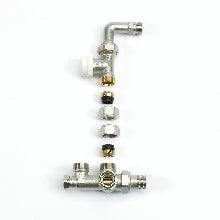 Begetube ensemble 3 voies thermostatisable 100% raccordement mural avec insert droit avec coude 1/2 x M24