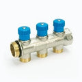 Begetube WP collecteur nickelé avec vannes de réglage avec manette bleue 3/4 - 3 x M24