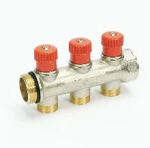 Begetube WP collecteur nickelé avec vannes de réglage avec manette rouge 4/4 - 3 x M24
