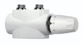 Heimeier Multilux 4 vanne raccordement radiateur 100% - raccordement sol/mur - blanc - incl tête thermostatique DX - blanc - 1/2 x EK3/4
