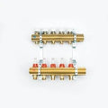 Begetube UFH laiton collecteur set chauffage par le sol avec débitmètres et vannes 4/4 - 4 x M24 - colliers 200 mm - avec robinets de vidage