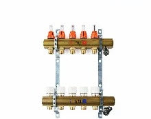 Begetube UFH laiton collecteur set chauffage par le sol avec débitmètres et vannes 5/4 - 15 x M24 - colliers 250 mm - avec robinets de vidage