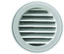 Renson 434R grille à encastrer ronde 125 mm - RAL 9006 aluminium - épaisseur 19 mm