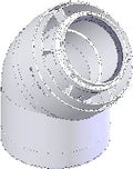 Atag Duopass concentrique PP/acier coude 45° MF 80/125 mm