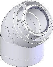 Atag Duopass concentrique PP/acier coude 45° MF 80/125 mm