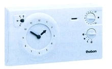 Theben RAM 722 thermostat à horloge analogique avec programme journalier/hebdomadaire - tension du réseau 230V - blanc