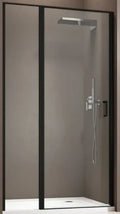 Aquaconcept Factor 403 porte de douche pivotante avec partie fixe 1150-1190 mm - noir mat - transparent - traitement du verre: AquaClean
