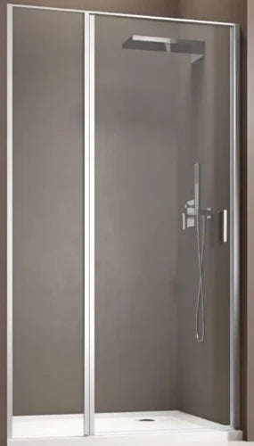 Aquaconcept Factor 403 porte de douche pivotante avec partie fixe 1350-1390 mm - chromé brillant - transparent - traitement du verre: AquaClean