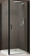 Aquaconcept Factor 410 panneau de douche latéral 870-890 mm - noir mat - transparent - traitement du verre: AquaClean