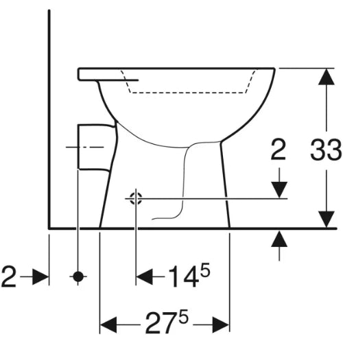 Geberit Bambini cuvette à poser enfant - avec bride - 330 x 405 mm - avec trous pour abattant - blanc