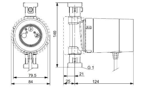 Grundfos Comfort 15-14 BX TDT circulateur sanitaire 140 mm - 4/4 - 1x230V - avec timer