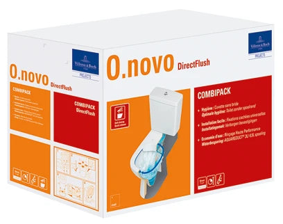 Villeroy & Boch O.Novo toilette PACK (toilette + réservoir + siège avec softclose) DirectFlush sorti H sans rebord - blanc - B360xD680 mm
