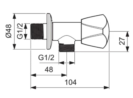 Ideal Standard IdealSpray robinet d'arrêt 1/2 x 1/2 - chromé