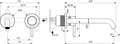 Ideal Standard Ceraline Nuovo mitigeur mural (kit 2 partie apparente), bec 220 mm, pour kit 1 partie encastrée (a1313nu) silk black
