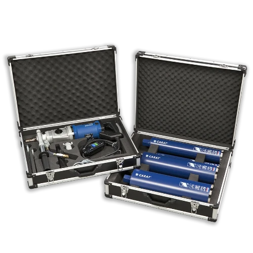 Carat A-2211 humide/sec foreuse + coffret pour mèches 2 Briljant + S-1803 trépied