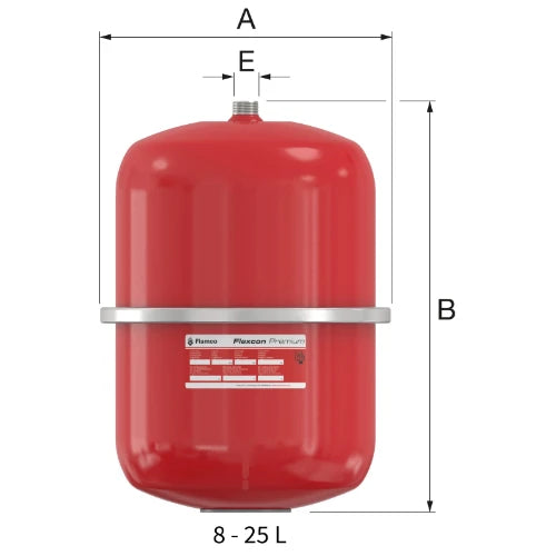 Flamco Flexcon Premium 25 vase d'expansion (cv) 25 l x 3/4 - 1 bar - membrane synthétique (15 ans garantie)