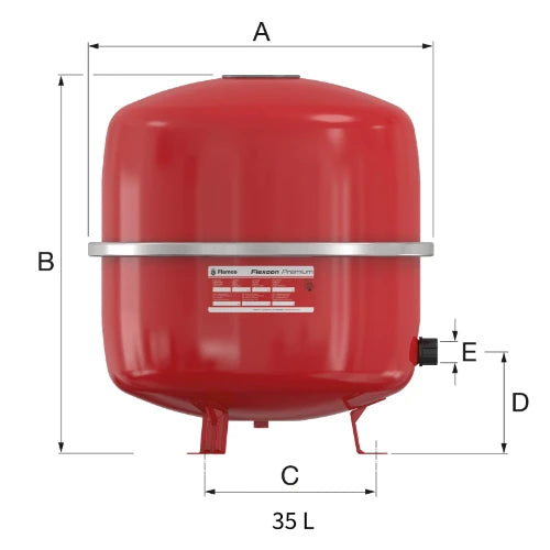 Flamco Flexcon Premium 35 vase d'expansion (cv) 35 l x 3/4 - 1,5 bar - membrane synthétique (15 ans garantie)