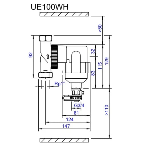 Spirotech Spirotrap MBC séparateur de boues compact avec aimant FF 4/4 x 4/4