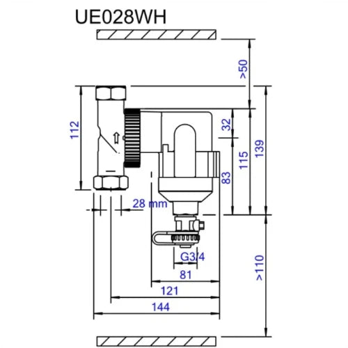 Spirotech Spirotrap MBC séparateur de boues compact avec aimant FF 28 x 28 mm