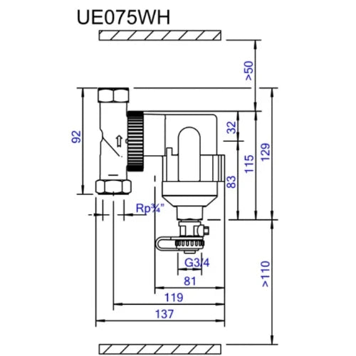 Spirotech Spirotrap MBC séparateur de boues compact avec aimant FF 3/4 x 3/4