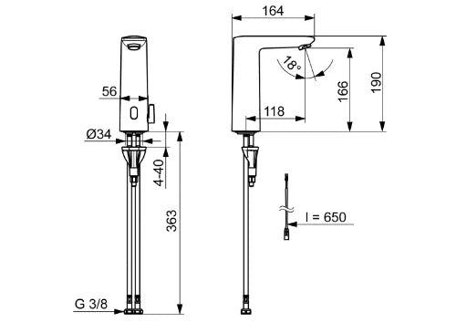 Hansa Hansaelectra robinet lavabo électronique - 3 V - Bluetooth - chromé