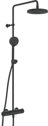 Hansa HansaMicra douche de pluie robinet noir mat (douchette 95mm - douche de tête 200mm)