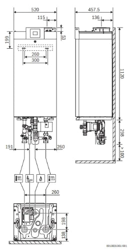 Bosch GC7700iW 30/35 C 23 Combi condensation Gas Wall Tank (gaz naturel) 29,5 kW - blanc - Label ERP CV : A - Label ERP sanitaire : A