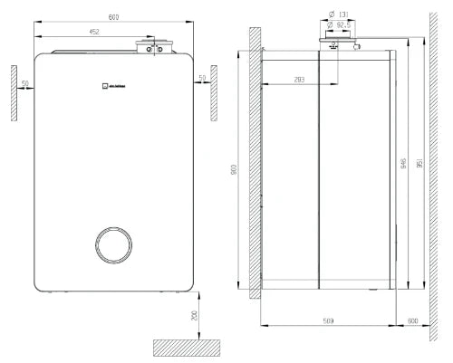 Bosch GC5300i W 25 Chaudière murale à gaz à condensation solo (gaz naturel) 25 kW - Label ERP CV : A - Label ERP sanitaire : A