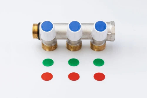 ProOne WP collecteur avec vannes de réglage avec indicateurs (Rouge/Blue/Vert) - 4/4 - 3 x EK3/4M