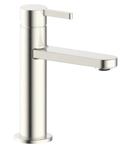 Procasa Vivo mitigeur lavabo avec démarrage à froid - bec droit - sans vidage - nickel brossé PVD - brossé mat
