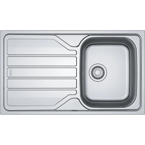 Franke Flash évier à encastrer 860 x 500 mm - 1 cuve - inox - avec égouttoir - réversible - siphon inclus