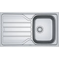 Franke Flash évier à encastrer 860 x 500 mm - 1 cuve - inox - avec égouttoir - réversible - siphon inclus