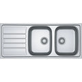 Franke Flash évier à encastrer 1160 x 500 mm - 2 cuves - inox - avec égouttoir - réversible - siphon inclus