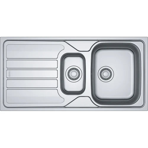 Franke Flash évier à encastrer 1000 x 500 mm - 1 1/2 cuves - inox - avec égouttoir - réversible - siphon inclus