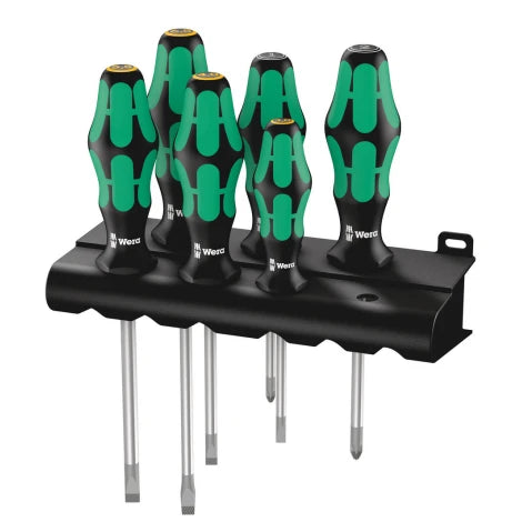 Wera 334/355/6 jeu de tournevis Kraftform Plus Lasertip + Rack