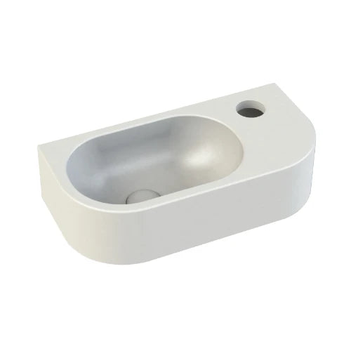 Procasa Jules 2.0 lave-mains arondi 400 x 200 x 100 mm - blanc mat - trou de robinet droite - sans trop-plein