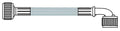 Fixaflex Washflex PVC flexible pour machine à laver avec coude FF 3/4 x 3/4 - 2500 mm - gris