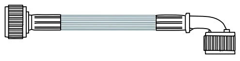 Fixaflex Washflex PVC flexible pour machine à laver avec coude FF 3/4 x 3/4 - 2500 mm - gris