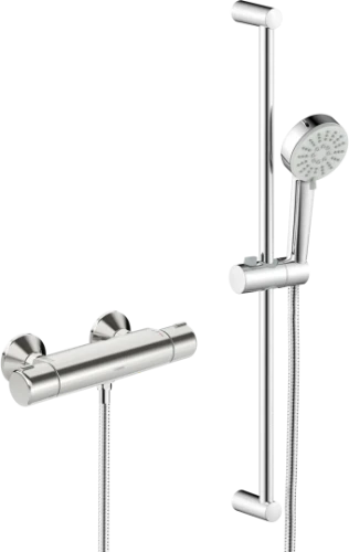 Hansa HansaBasic thermostat de douche avec set de douche 3-jets avec barre 700 mm et flexible 1500 mm - chromé