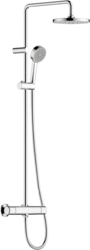 Hansa HansaBasic thermostat de douche avec set de douche 1-jet avec douche à effet pluie avec barre et flexible 1500 mm - chromé