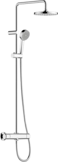 Hansa HansaBasic thermostat de douche avec set de douche 1-jet avec douche à effet pluie avec barre et flexible 1500 mm - chromé