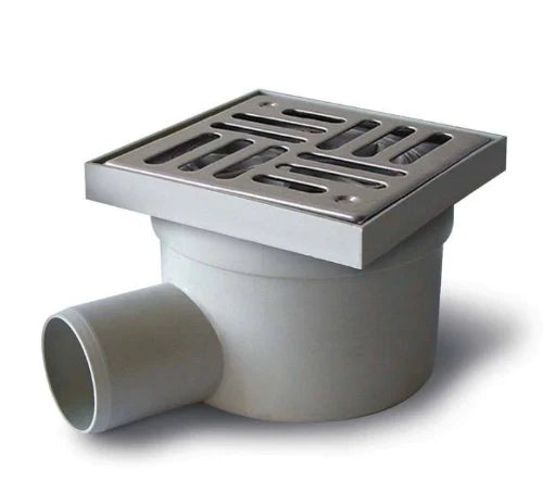 Nicoll PVC lijm drain orientable 150 x 150 x 72 mm - gris - sorti horizontal 50 mm