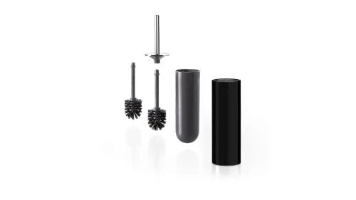 Inda My Love porte-brosse avec brosse de rechange grise - noir mat
