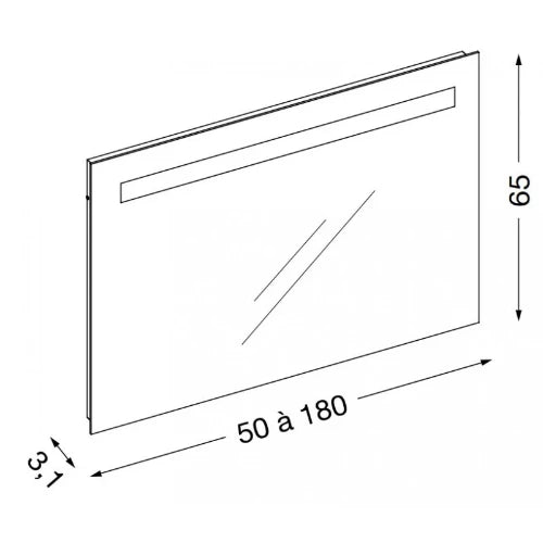 Sanijura Reflet Sens miroir 900 x 650 mm - avec éclairage LED intégré - anti-buée
