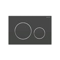 Geberit Sigma 20 plaque de commande - noir mat - avec 2 touches - synthétique anneaux design chromé brillant
