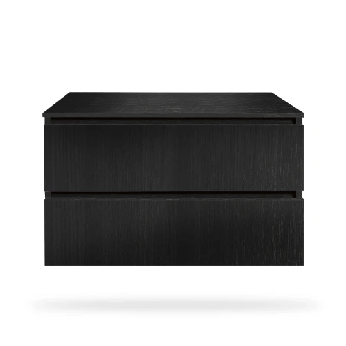 Procasa Kivu sous-meuble avec 2 tiroirs sans poignées 700 x 475 x 520 mm - raven oak - découpe centrale